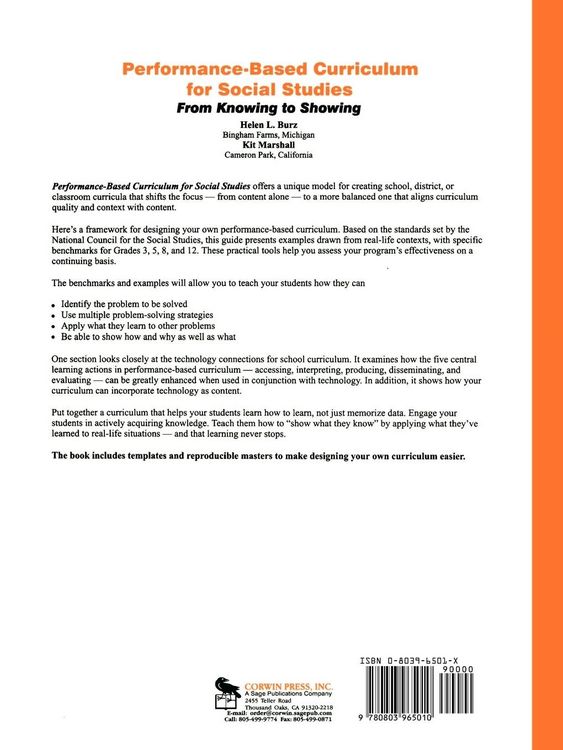 Produktbild: Performance-Based Curriculum for Social Studies