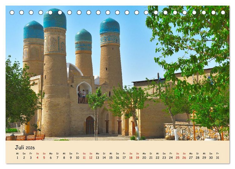 Produktbild: Usbekistan, Perlen der Seidenstra&szlig;e (Tischkalender 2026 DIN A5 quer), CALVENDO Monatskalender