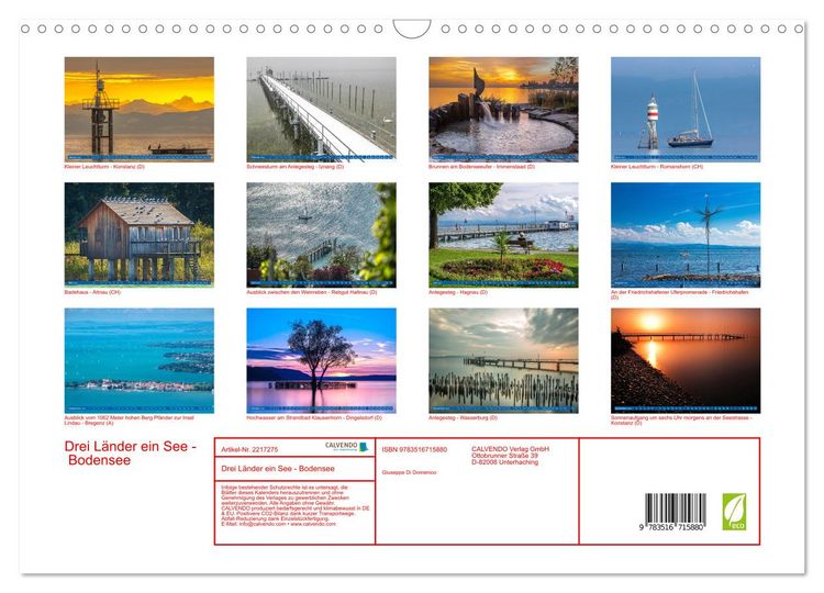 Produktbild: Drei L&auml;nder ein See - Bodensee (Wandkalender 2026 DIN A3 quer), CALVENDO Monatskalender