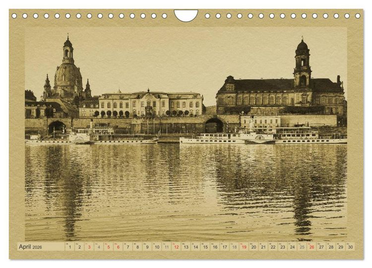 Produktbild: Dresden - Ein Kalender im Zeitungsstil (Wandkalender 2026 DIN A4 quer), CALVENDO Monatskalender
