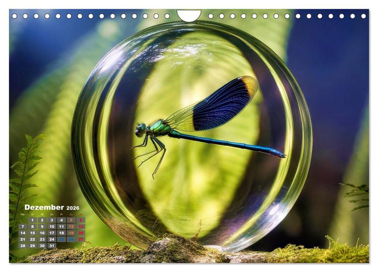 Produktbild: Libellen in einer Glaskugel (Wandkalender 2026 DIN A4 quer), CALVENDO Monatskalender