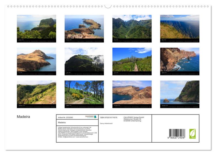 Produktbild: Madeira (hochwertiger Premium Wandkalender 2026 DIN A2 quer), Kunstdruck in Hochglanz