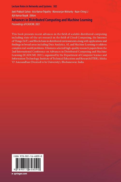 Produktbild: Advances in Distributed Computing and Machine Learning