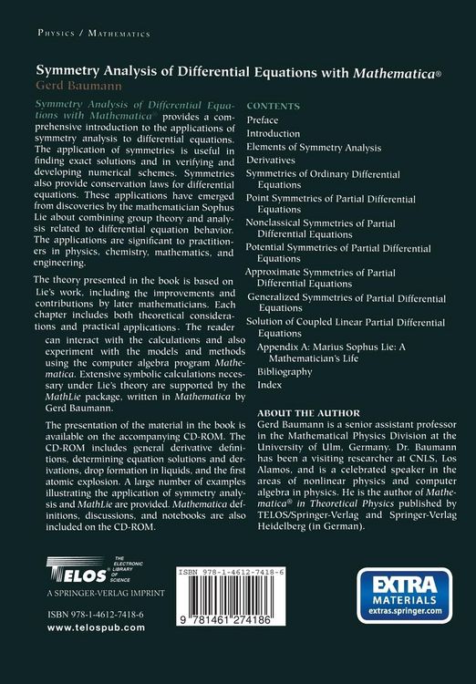 Produktbild: Symmetry Analysis of Differential Equations with Mathematica&reg;