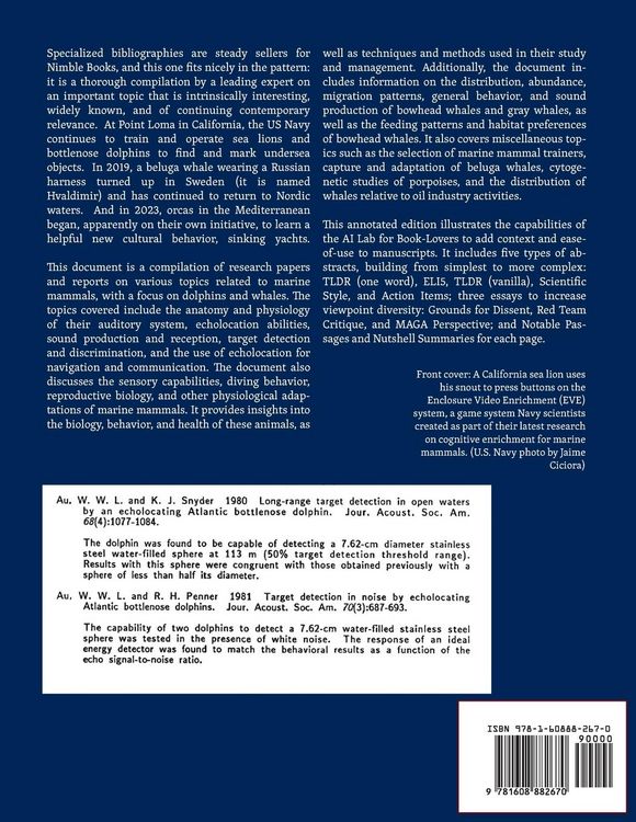 Produktbild: Annotated Bibliography of Publications from the U.S. Navy's Marine Mammal Program