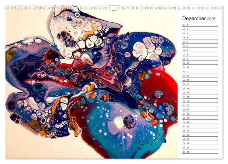 Produktbild: Abstract World - abstrakte Kunst in Acrylflie&szlig;technik (Wandkalender 2026 DIN A3 quer), CALVENDO Monatskalender