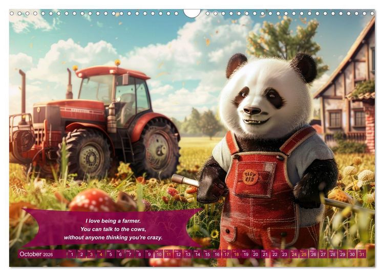 Produktbild: Funny charming animals as farmers (Wall Calendar 2026 DIN A3 landscape), CALVENDO 12 Month Wall Calendar