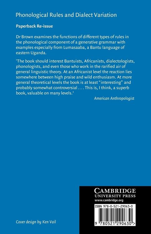 Produktbild: Phonological Rules and Dialect Variation