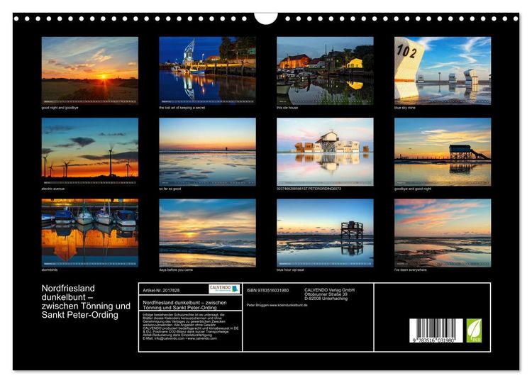 Produktbild: Nordfriesland dunkelbunt &ndash; zwischen T&ouml;nning und Sankt Peter-Ording (Wandkalender 2026 DIN A3 quer), CALVENDO Monatskalender
