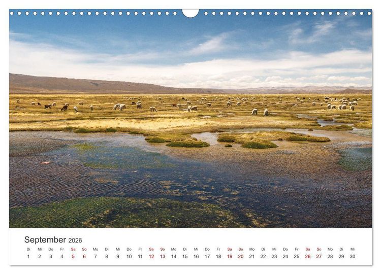 Produktbild: Geheimnisvolles Peru (Wandkalender 2026 DIN A3 quer), CALVENDO Monatskalender