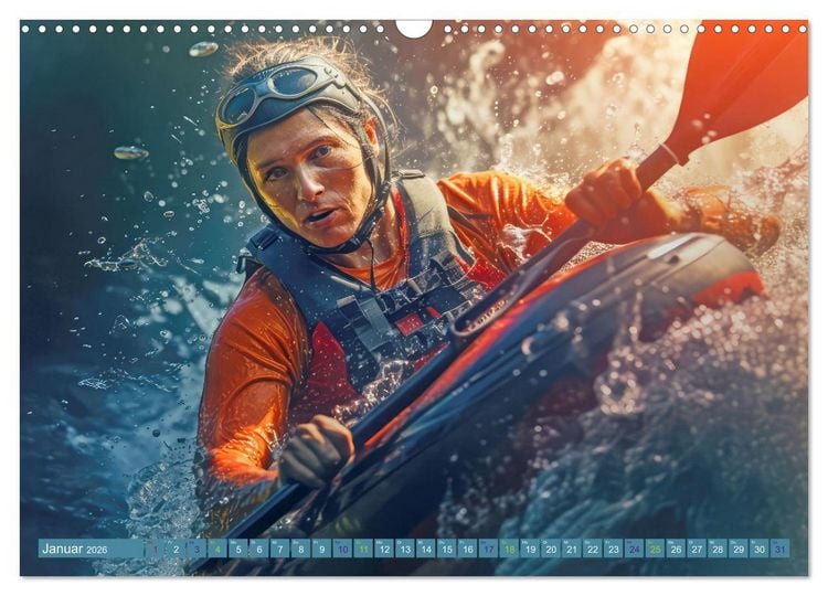 Produktbild: Kayak Wildwasser Sport (Wandkalender 2026 DIN A3 quer), CALVENDO Monatskalender