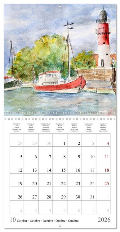 Produktbild: Maritime Adventures - Colourfully painted boats (Wall Calendar 2026 12 &times; 12 Inch) CALVENDO 12 Month Wall Calendar