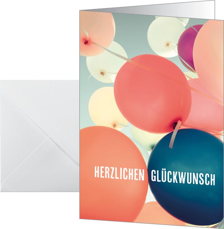 Produktbild: Karte A6 Balloons ink.Umschlag