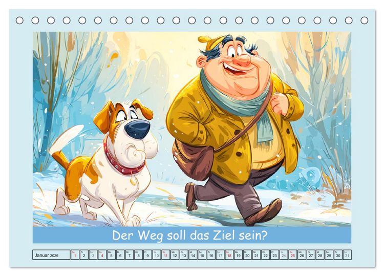 Produktbild: Hund und Herrchen. Zu zweit allein im Chaos (Tischkalender 2026 DIN A5 quer), CALVENDO Monatskalender