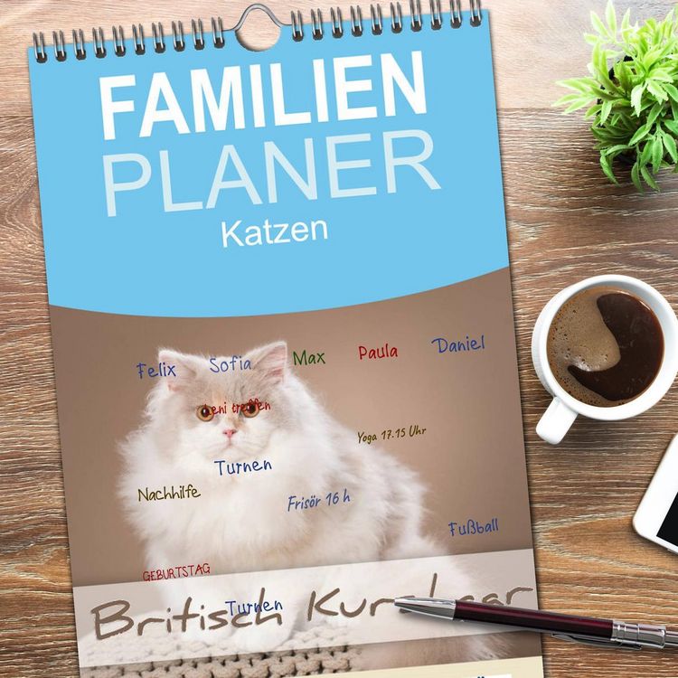 Produktbild: Familienplaner 2026 - Die Britisch Kurzhaar Katze mit 5 Spalten (Wandkalender, 21 x 45 cm) CALVENDO