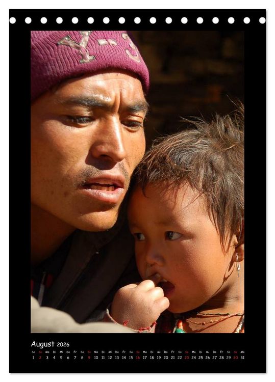 Produktbild: Nepal - Gesichter eines Landes (Tischkalender 2026 DIN A5 hoch), CALVENDO Monatskalender