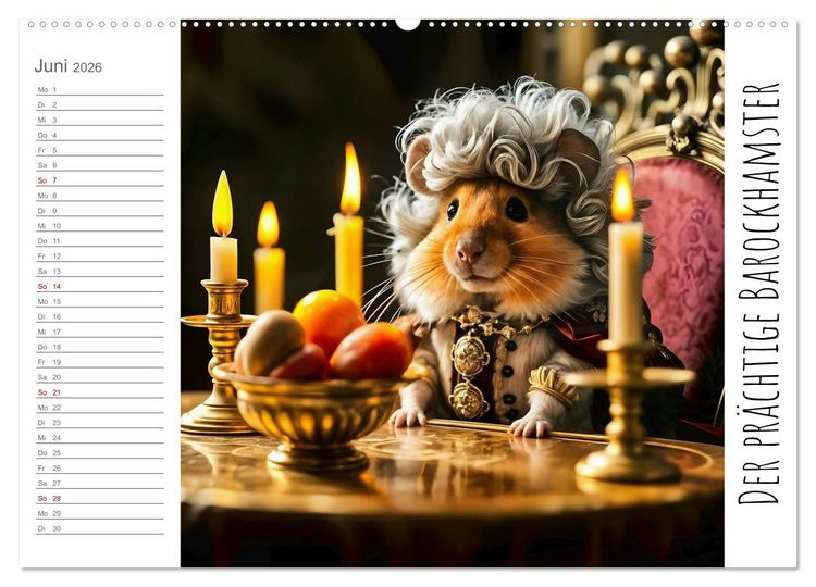 Produktbild: History Hamster - Die Geschichte der Welt in 12 Nagerbildern (Wandkalender 2026 DIN A2 quer), CALVENDO Monatskalender