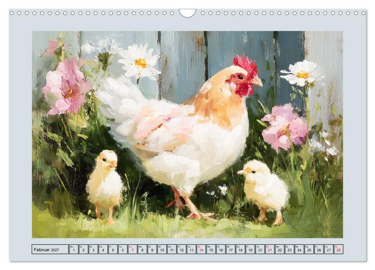 Produktbild: Federleichte Nostalgie. H&uuml;hner, Enten und G&auml;nse in duftigen Momenten (Wandkalender 2027 DIN A3 quer), CALVENDO Monatskalender