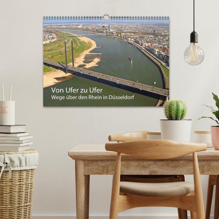 Produktbild: Von Ufer zu Ufer, Wege &uuml;ber den Rhein in D&uuml;sseldorf (Wandkalender 2026 DIN A3 quer), CALVENDO Monatskalender