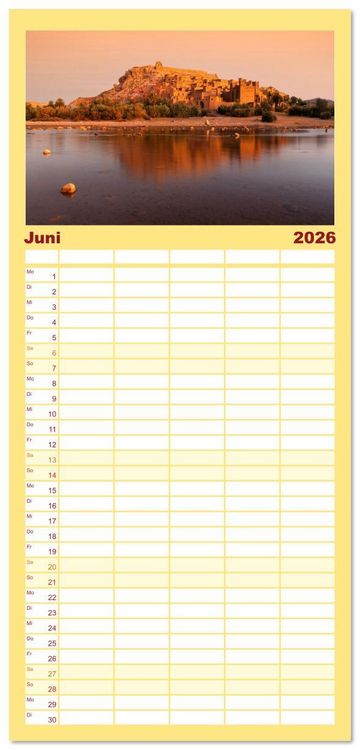 Produktbild: Familienplaner 2026 - Marokko, ein lebendiges Mosaik voller Farben. mit 5 Spalten (Wandkalender, 21 x 45 cm) CALVENDO