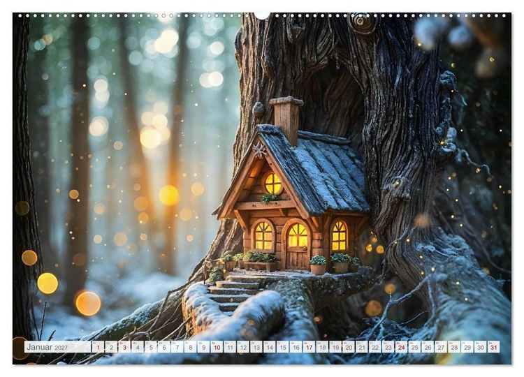 Produktbild: Die geheimen Lichter der Feenh&auml;user - Verborgene Welt im Zauberwald. (Wandkalender 2027 DIN A2 quer), CALVENDO Monatskalender