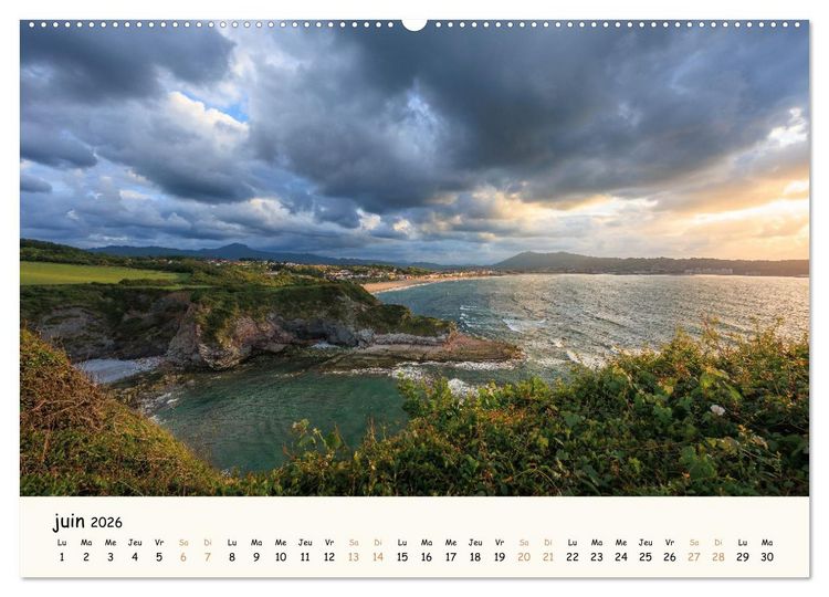 Produktbild: Entre monts et vagues - Une ann&eacute;e au Pays Basque (Calendrier mural 2026 DIN A2 vertical) calendrier de bureau
