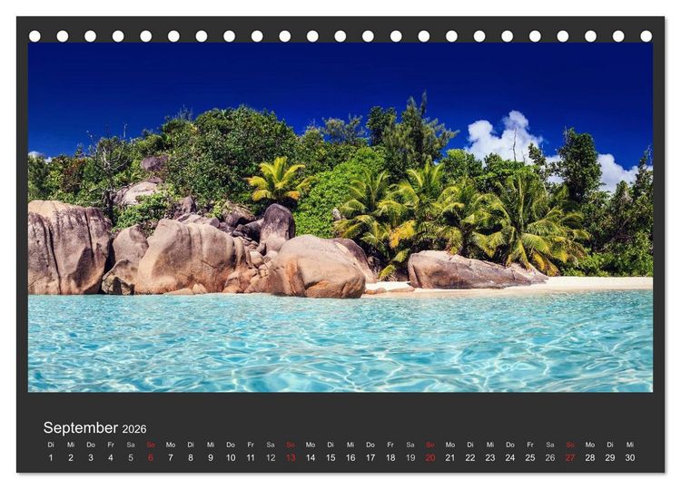 Produktbild: Seychellen Traumstr&auml;nde im Paradies (Tischkalender 2026 DIN A5 quer), CALVENDO Monatskalender