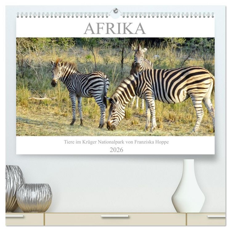 Produktbild: Afrika - Tiere im Kr&uuml;ger Nationalpark (hochwertiger Premium Wandkalender 2026 DIN A2 quer), Kunstdruck in Hochglanz