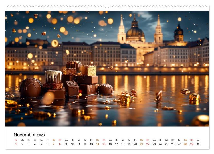 Produktbild: S&uuml;&szlig;e Skyline Symphonie (hochwertiger Premium Wandkalender 2026 DIN A2 quer), Kunstdruck in Hochglanz