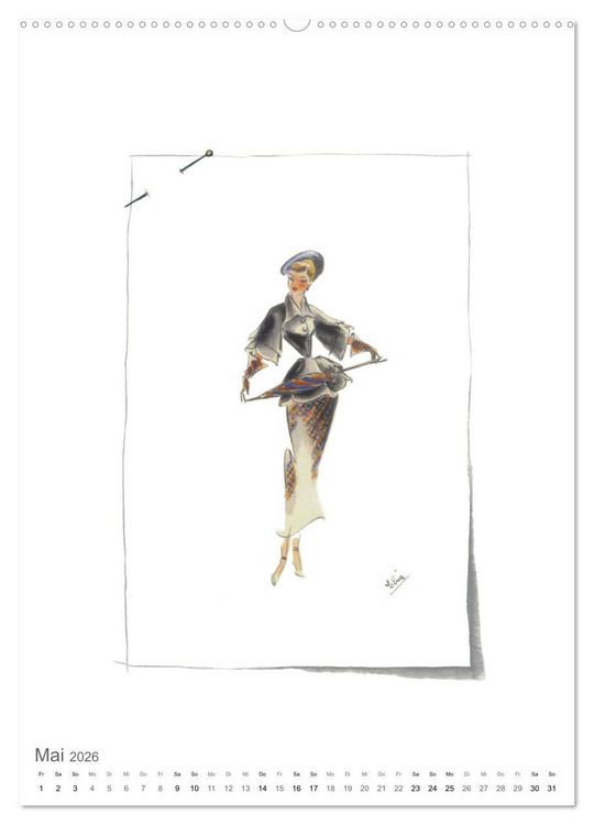 Produktbild: FIGURINEN 2026 - Fashion von 1949 - Originale von Elina Ruffinengo (hochwertiger Premium Wandkalender 2026 DIN A2 hoch), Kunstdruck in Hochglanz