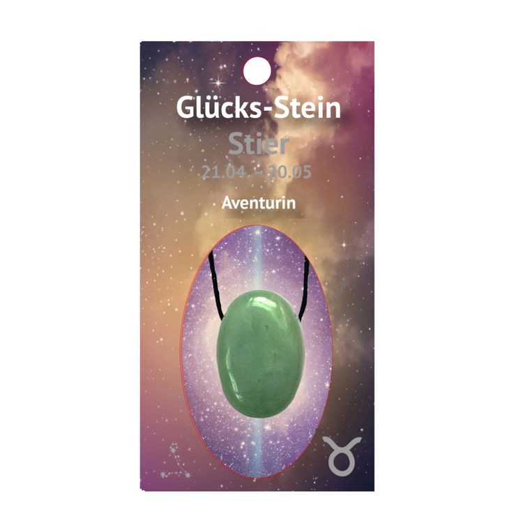 Produktbild: Gl&uuml;cksstein mit Band auf Astrokarte Stier/Aventurin