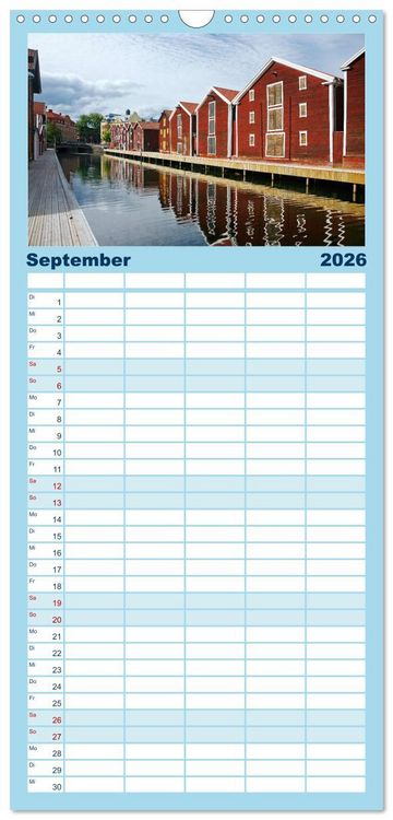 Produktbild: Familienplaner 2026 - Faszination Skandinavien mit 5 Spalten (Wandkalender, 21 x 45 cm) CALVENDO