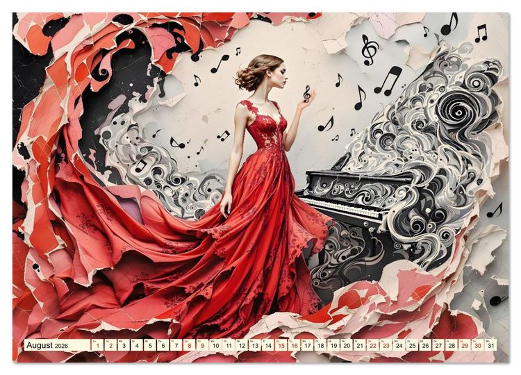 Produktbild: Piano der Tr&auml;ume (hochwertiger Premium Wandkalender 2026 DIN A2 quer), Kunstdruck in Hochglanz