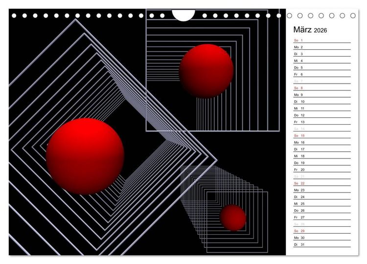 Produktbild: Mit Geometrie durch das Jahr (Wandkalender 2026 DIN A4 quer), CALVENDO Monatskalender