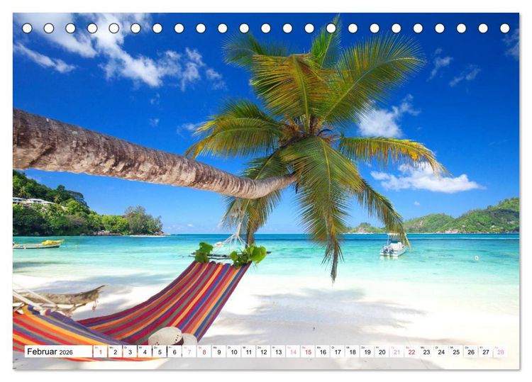 Produktbild: Seychellen Strandfeeling (Tischkalender 2026 DIN A5 quer), CALVENDO Monatskalender