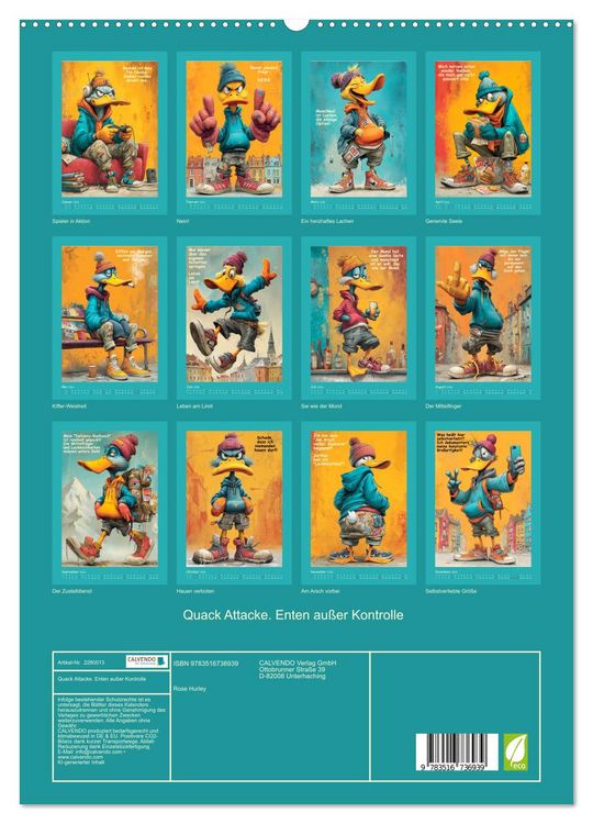 Produktbild: Quack Attacke. Enten au&szlig;er Kontrolle (hochwertiger Premium Wandkalender 2026 DIN A2 hoch), Kunstdruck in Hochglanz