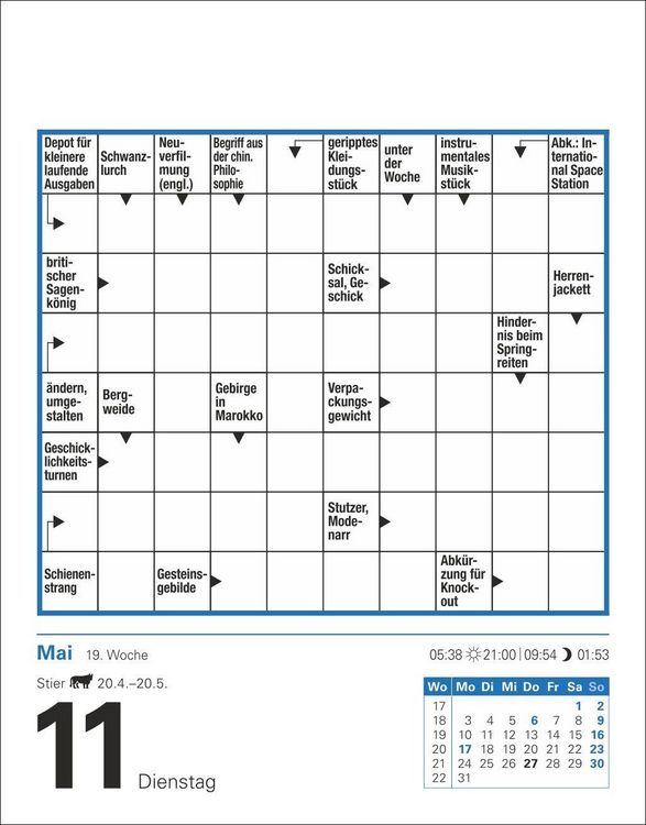 Produktbild: Kreuzwortr&auml;tsel Tagesabrei&szlig;kalender 2027