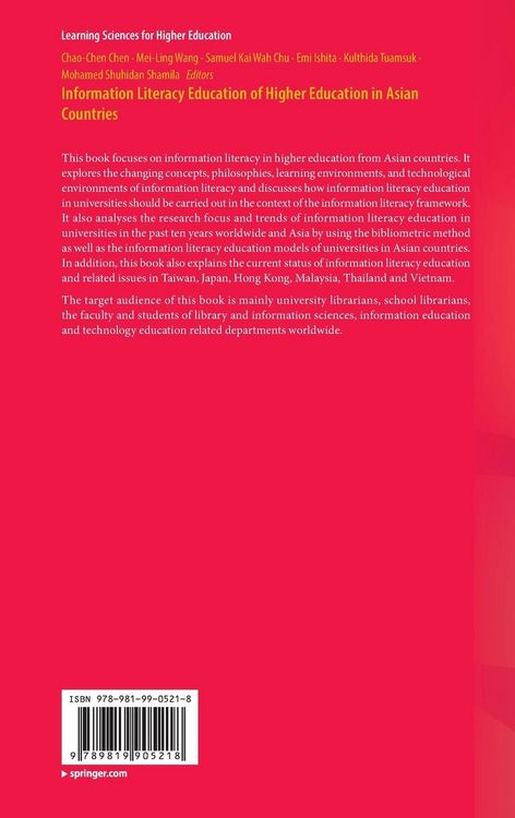 Produktbild: Information Literacy Education of Higher Education in Asian Countries