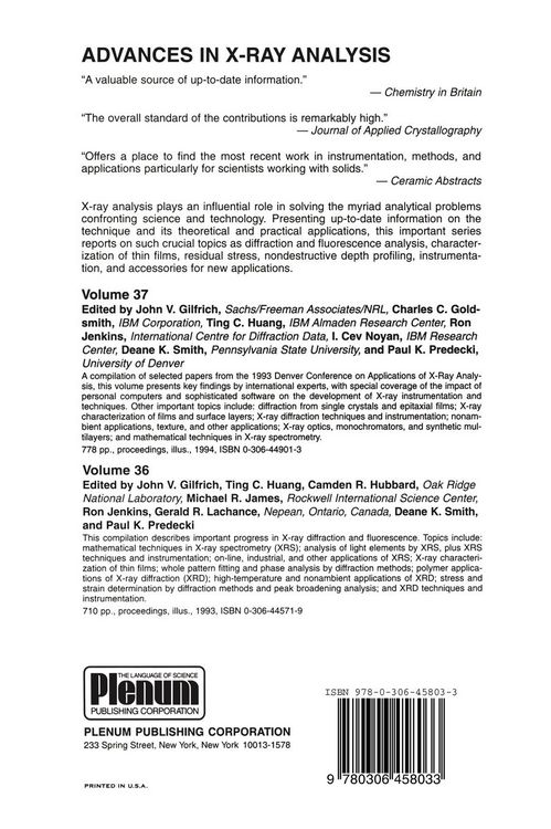 Produktbild: Advances in X-Ray Analysis