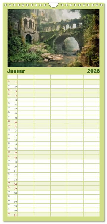 Produktbild: Familienplaner 2026 - Im Reich der Elben mit 5 Spalten (Wandkalender, 21 x 45 cm) CALVENDO