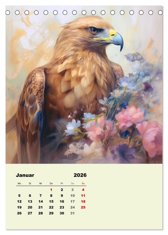 Produktbild: Krafttiere als spirituelle Begleiter (Tischkalender 2026 DIN A5 hoch), CALVENDO Monatskalender