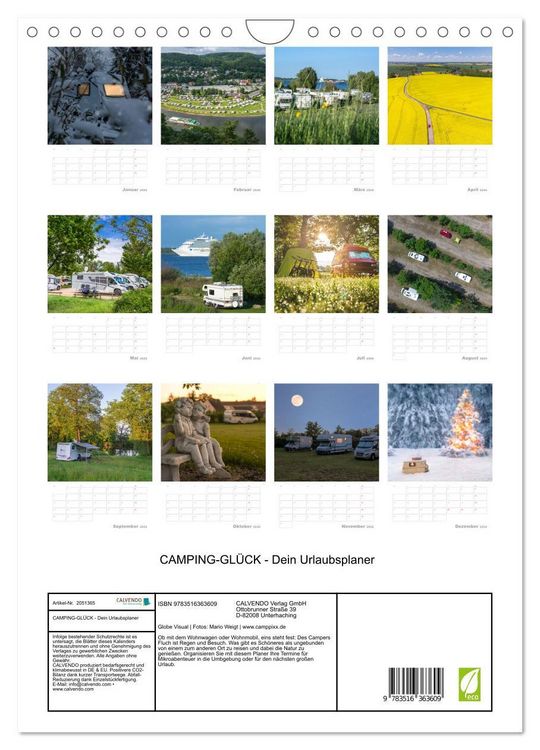 Produktbild: CAMPING-GL&Uuml;CK - Dein Urlaubsplaner (Wandkalender 2026 DIN A4 hoch), CALVENDO Monatskalender