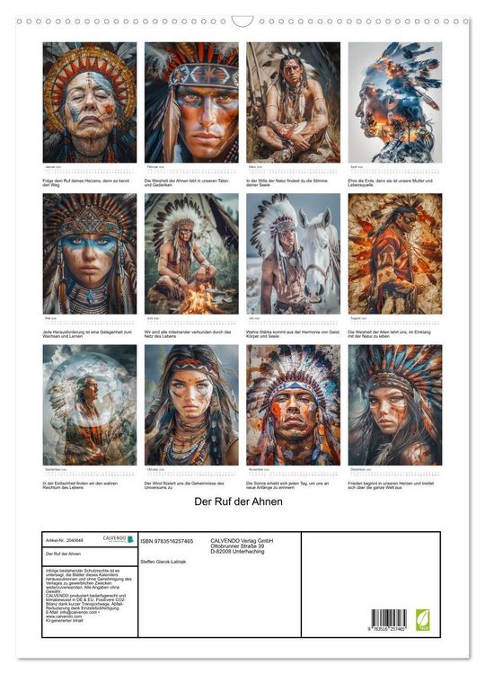 Produktbild: Der Ruf der Ahnen (Wandkalender 2026 DIN A2 hoch), CALVENDO Monatskalender