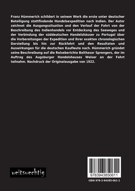 Produktbild: Die erste deutsche Handelsfahrt nach Indien 1505/06