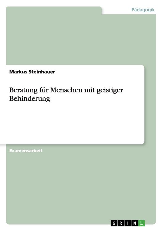 Produktbild: Beratung f&uuml;r Menschen mit geistiger Behinderung