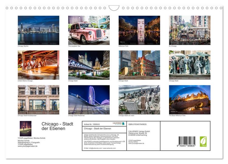 Produktbild: Chicago - Stadt der Ebenen (Wandkalender 2026 DIN A3 quer), CALVENDO Monatskalender