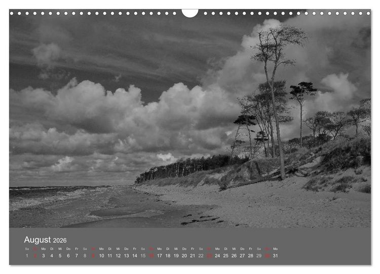 Produktbild: Ostsee - von schwarz bis wei&szlig; (Wandkalender 2026 DIN A3 quer), CALVENDO Monatskalender