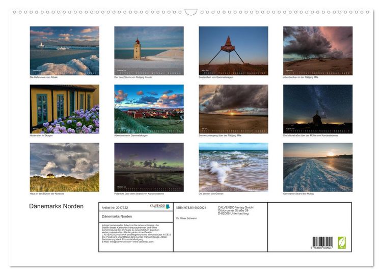 Produktbild: D&auml;nemarks Norden (Wandkalender 2026 DIN A2 quer), CALVENDO Monatskalender