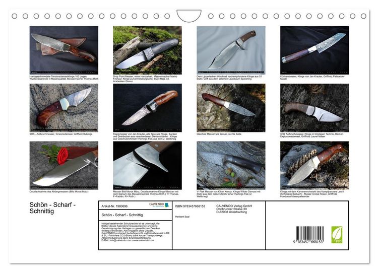 Produktbild: Sch&ouml;n - Scharf - Schnittig (Wandkalender 2026 DIN A4 quer), CALVENDO Monatskalender