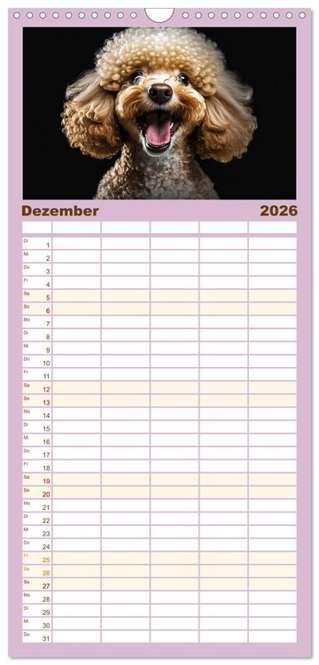 Produktbild: Familienplaner 2026 - Hunde Portr&auml;ts mit 5 Spalten (Wandkalender, 21 x 45 cm) CALVENDO